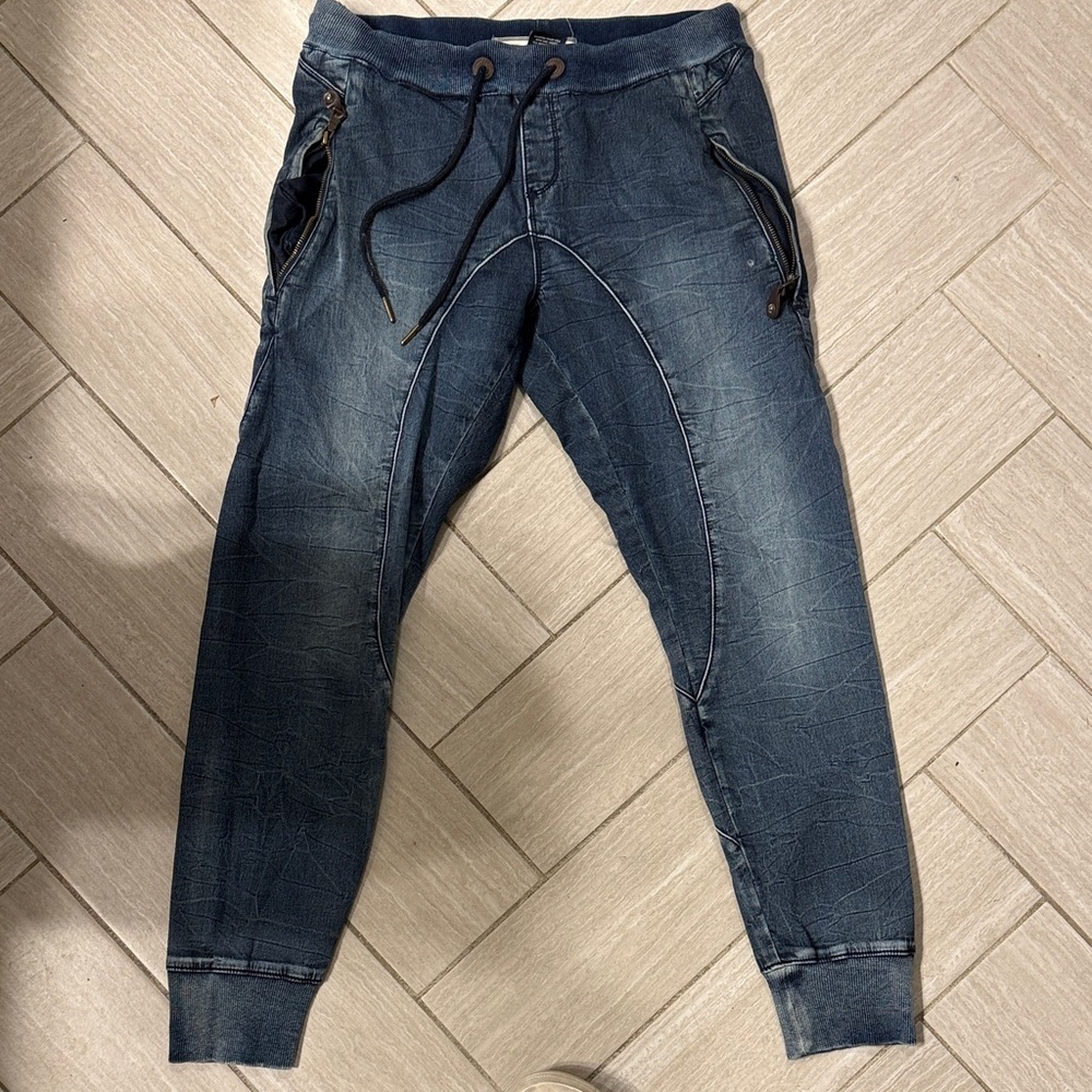 Women's Dark Blue Skinny Jeans with Drawstring